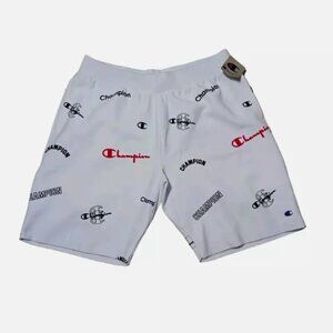 NEW MENS CHAMPION SWEAT SHORTS Sz S CUT OFF WHITE 89597P-AQNJ 10" REVERSE WEAVE